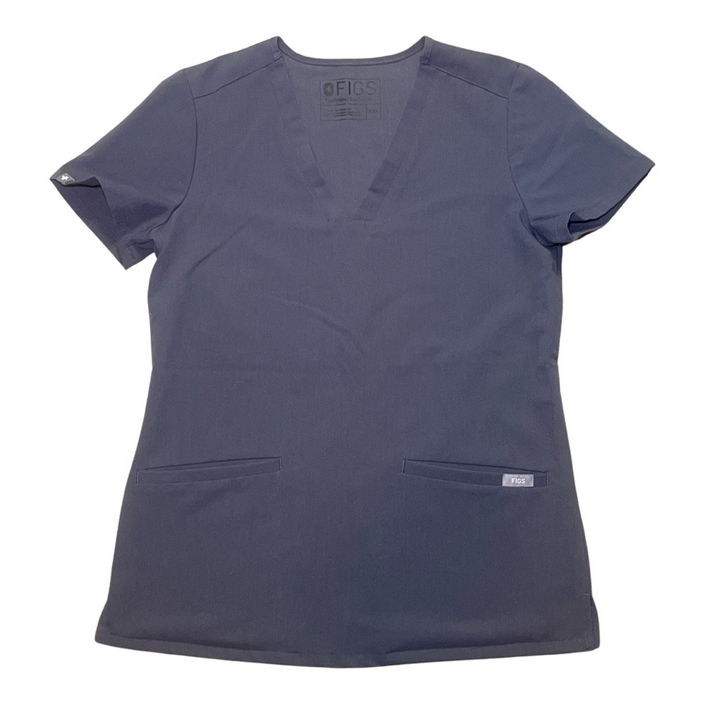 FIGS Casma Three Pockets Medical Scrub Top XXS Gray Charcoal Nurse Healthcare